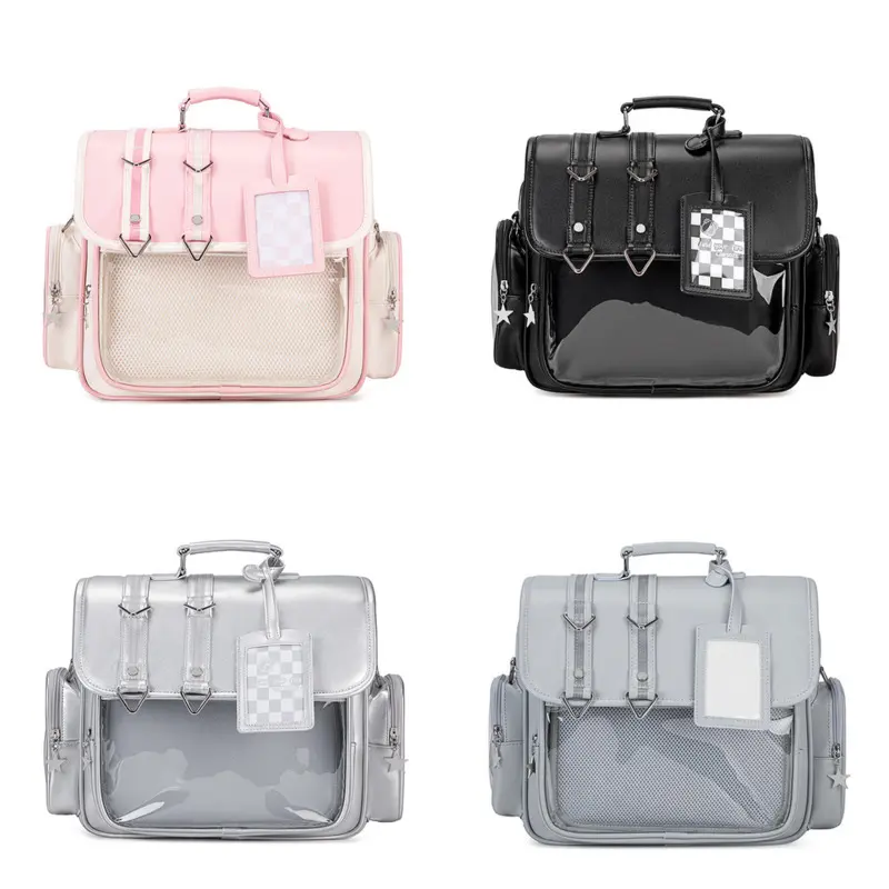 Lolita JK Transparent Mochilas Mujer Y2K Mochila Preppy Style Ita Bag High Capacity Bolsas Commuter Backpack Bags for Woman