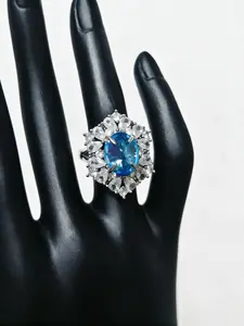 Lior(8364)gc.Sapphire Halo Ring | Your New Lucky Charm