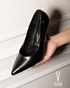 Vizzano Classic Black High Heel Pumps – Elegant Pointed Toe Shoes for Women | Office, Party & Formal Wear Stiletto Design Sandal Footwear Leather Leather