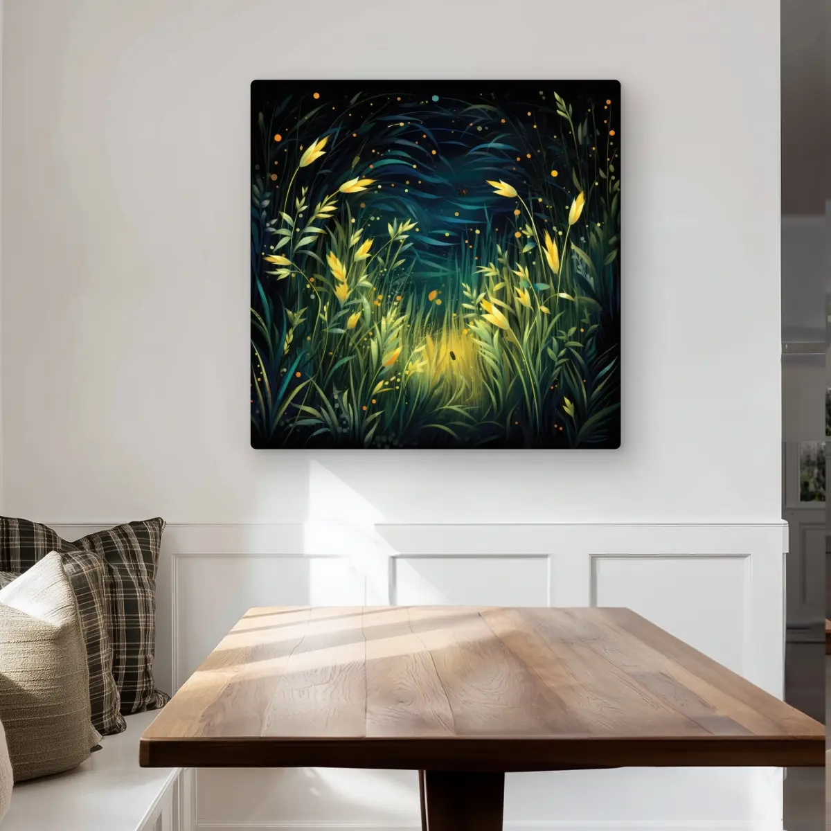 MWW C1MP3232MD8XLX 32x32 in. Lightweight Light Burst Artistic Aluminum Lit Plains Black Metal Print Wall Art - Home Supplies, Wall Decor, Modern Home Accent