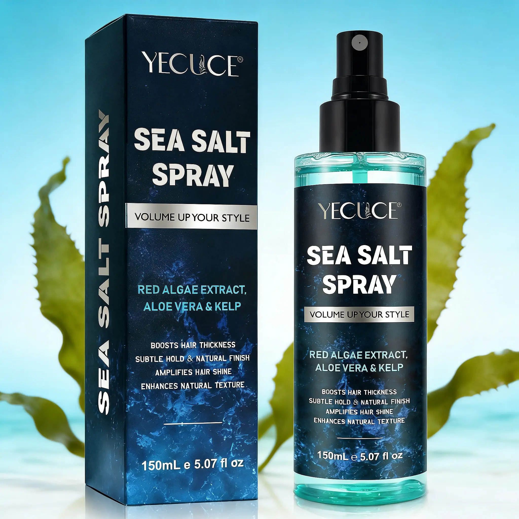 Yecuce Sea Salt Hair Volumizing Spray 150ML, Textured Look, Styling Spray for Men, Travel Essential, Christmas Gift