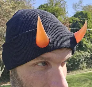 Horn Beanie - Made with resin - 10 Color Choices - Perfect for Outdoors, Cosplay accessory, All your stylish needs, photoshoots