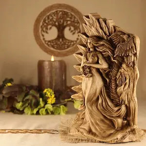 Resin Statue of Earth Goddess, Vintage European Style Sculpture, Unique Home Desktop Decor, Handicraft Art Piece, Single Unit