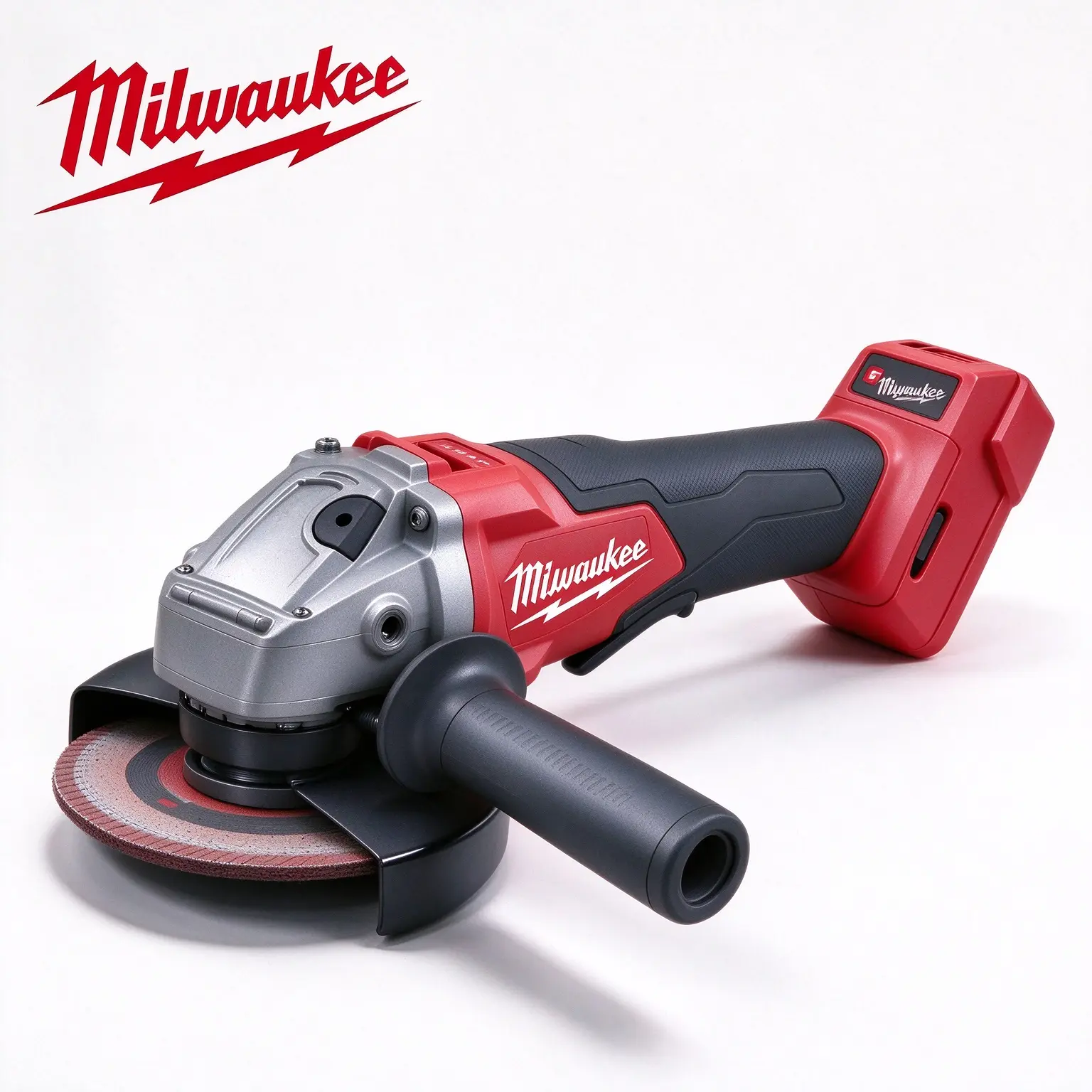 Milwaukee 18V Cordless 125mm Angle Grinder, Spindle Thread M10/M14, No-Load Speed 9500 RPM, with Adjustable Safety Guard and Auxiliary Side Handle, for Metal Cutting, Concrete Trimming, Construction Surface Finishing