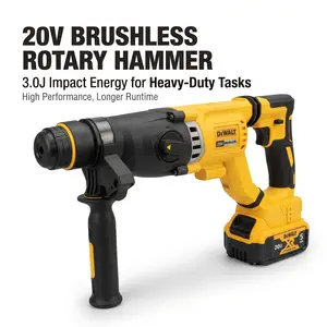 DeWalt DCH263 20V SDS Plus Rotary Hammer Kit With Battery Charger For Concrete Drilling A 3.0J Brushless Tool professional grade