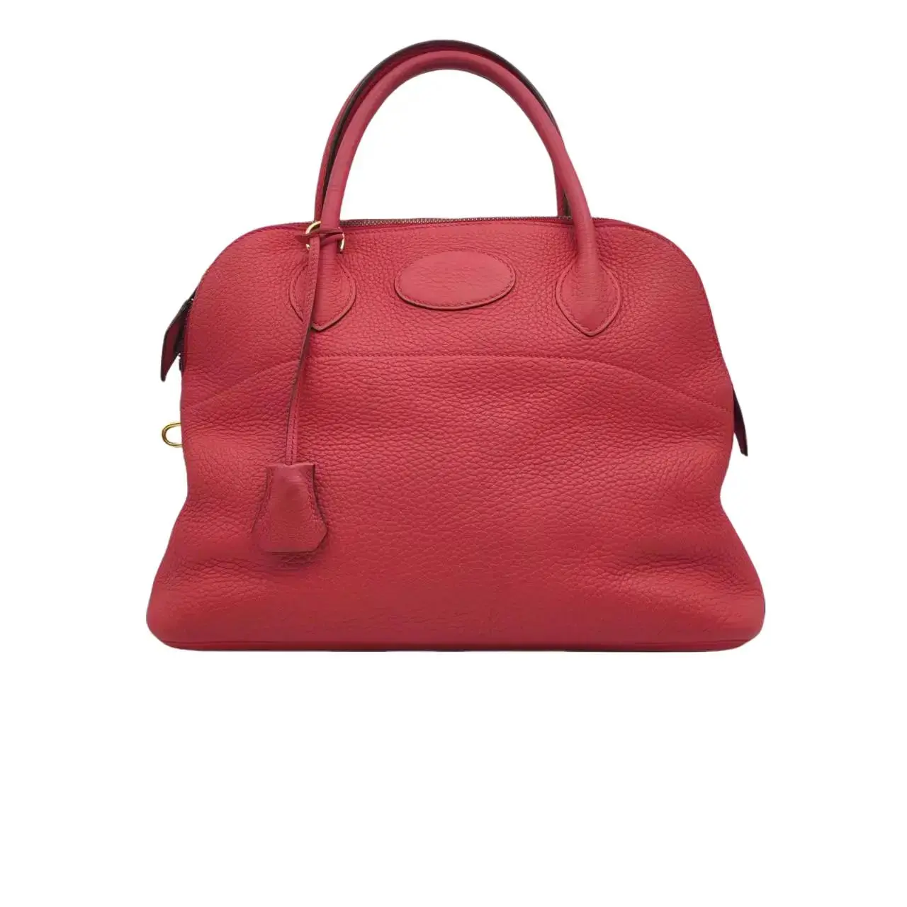 Pre-owned HERMÈS HZ7 Bolide Bag — Red Grained Calfskin with Gold Tone Hardware 61560
