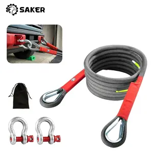 Heavy-Duty 18 Ton 5m& 9m Nylon Tow Rope with Q-Type Shackles & Reflective Belt for Trucks SUVs UTVs ATVs RVs