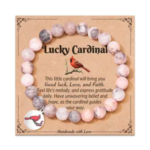 Cardinal Gifts for Women, Natural Stone Bracelet Gifts, Christmas Gifts for Women