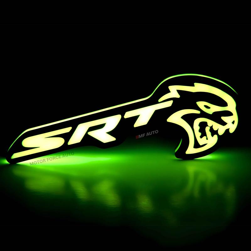 Flow Series SRT Hellcat RGBW LED Badge Emblem Logo for Dodge Charger, Challenger, Chrysler, and Jeep