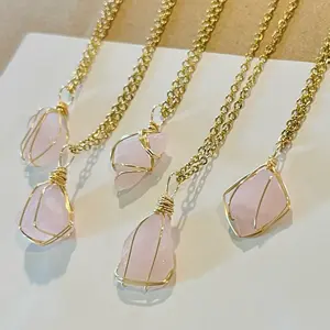 Rose Quartz Necklace for Self-Love and Heart Healing - Natural Crystal Necklace