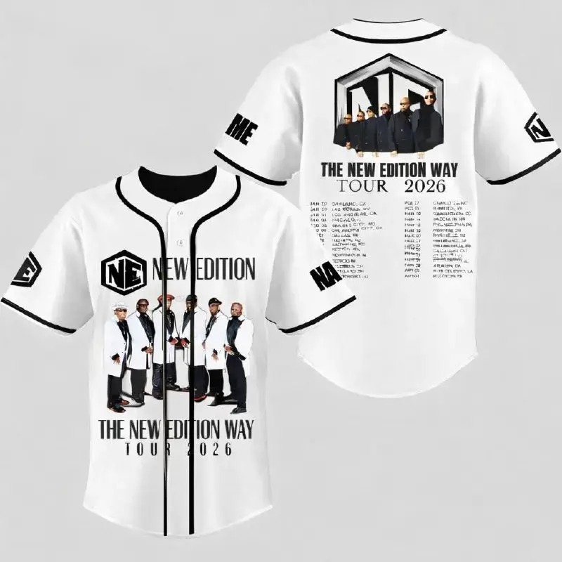 The New Edition Way Tour 2026 Baseball Jersey, New Edition Jersey, NE Concert Merch Shirt Baseball Jersey Shirt