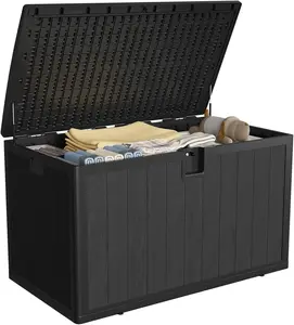 130 Gallon Outdoor Waterproof Storage Box Lockable Outdoor Storage Boxes Deck Storage Boxes for Package Delivery Deck Boxes for Patio Furniture, Garden, Tools