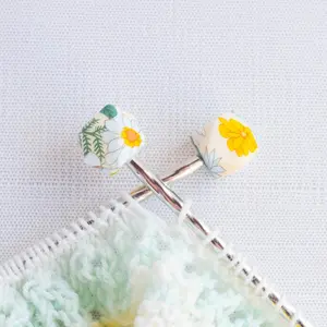 Boho Floral Hexagon Silicone Stitch Stoppers - Set of 2