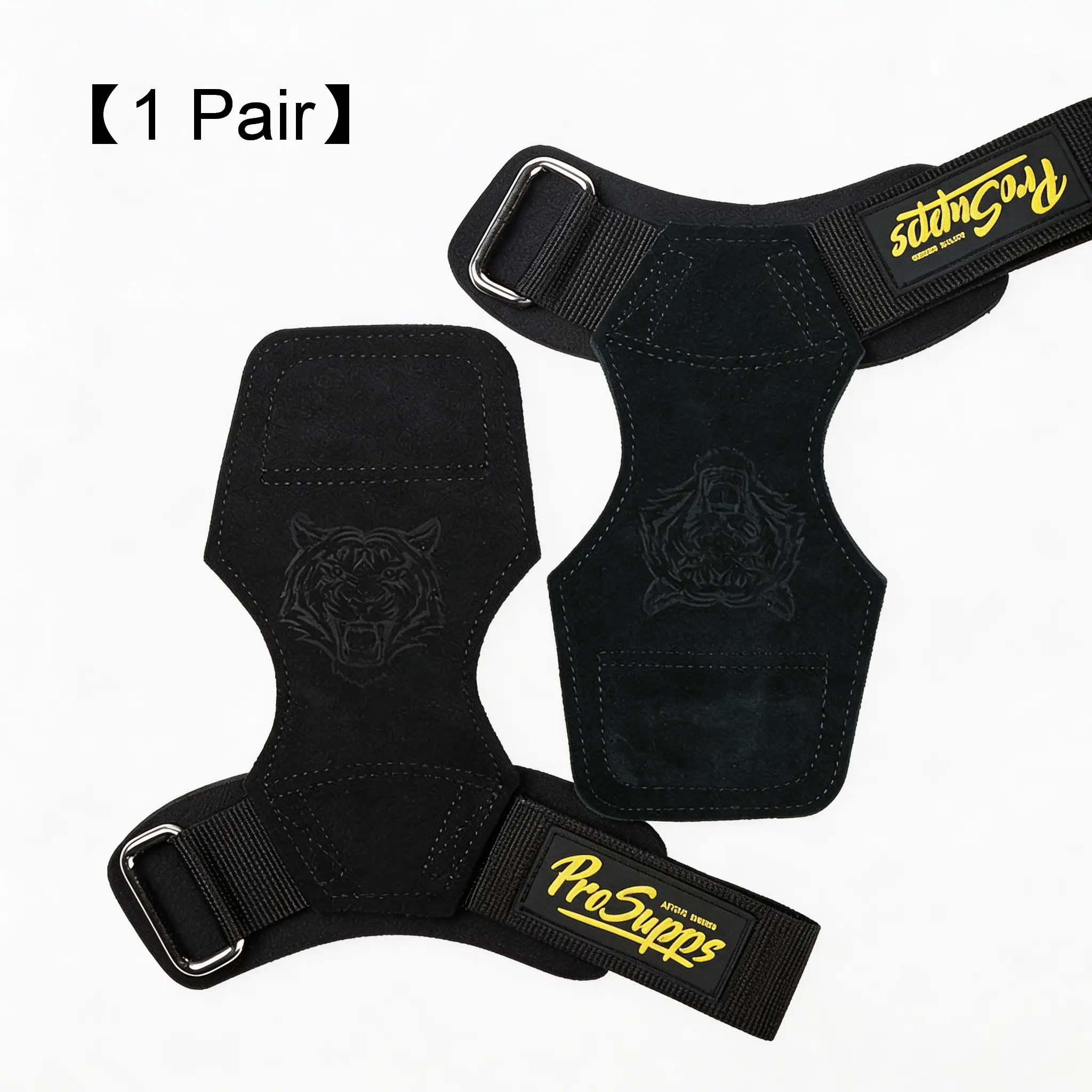 Leather Weightlifting Wrist Straps – 4mm Thick, Double Layer, Padded Grip for Deadlift & Gym