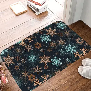 Winter Snowflake Doormat, Colorful Holiday Welcome Mat, Non Slip Indoor Outdoor, Festive Seasonal Decor, Absorbent & Easy Clean Floor Mat