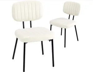 Sweetcrispy Dining Chair 2 Piece Faux Leather Cushion Set for Dining Room