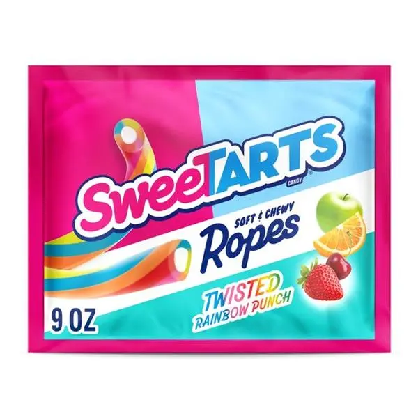 Variety Pack Laffy Taffy Ropes SweeTARTS Twisted Rainbow Punch Ropes Candy 9oz Soft & Chewy Sweet and Tart Candy Fruity Rainbow Flavor Snack Sweet Candy Candy