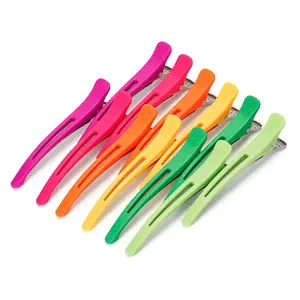 12 count Hair Clips for Styling - No Crease Hair Clips for Women - Non Slip Duck Billed Hair Roller Clips with  Band - Salon Hair Sectioning Clips