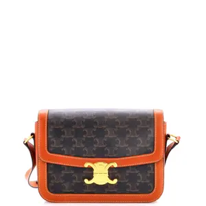 Pre-owned Celine Canvas Coated Shoulder Bags Triomphe Shoulder Bag Triomphe Coated Canvas Medium by Rebag