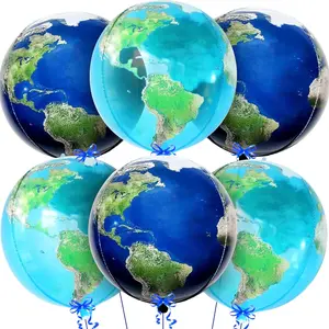 KatchOn, Globe Balloons for Globe Decorations - Big 22 Inch, Pack of 6| Earth Balloon for Back To School, Around The World Decorations| World Balloons for Bon Voyage Party Decor, Travel Party Decor