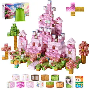summervibes 100-PCS Princess Castle Magnetic Building Tiles Building Kit, Magnetic Cubes Stacking Blocks for Kids Aged 3+, STEM Sensory Construction Toy, Christmas Birthday Gift for Boys Girls