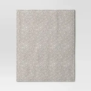 Room Essentials Plush Throw Blanket - Gray Floral Print
