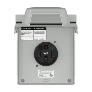 LIDER 50 Amp EV/RV Power Outlet Box, Surface Mount Receptacle Panel with NEMA 14-50R Receptacle, Weatherproof Heavy-Duty, UL-Listed Both Receptacle & Metal Enclosure Box