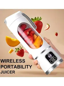 Mini Portable Blender & Juicer: USB Rechargeable, 12 Blades, 3 Modes for Fresh Juices Anywhere