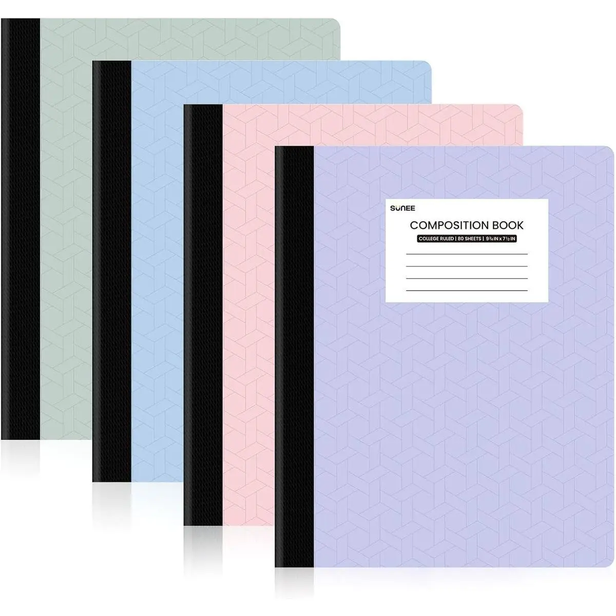 Composition Notebooks - College Ruled Paper, 4 Pack Composition Book, 9 3/4" x 7 1/2", 80 Sheets/160 Pages, Assorted Colors, School, College & Office Supplies