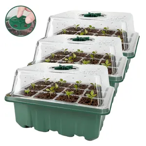 36 Cell Seedling Starter Tray Mini Greenhouse Kit, 3PCS Germination Nursery Set with Transparent Humidity Dome and Base Tray, Ideal for Home Gardening Plant Seed Starting