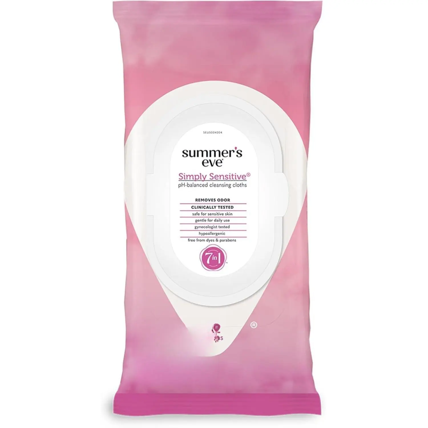 Summer's Eve Simply Sensitive Daily Gentle Feminine Wipes pH Balanced 32 Count Clinically Tested Free from Dyes & Parabens Gynecologist Tested Hypoallergenic