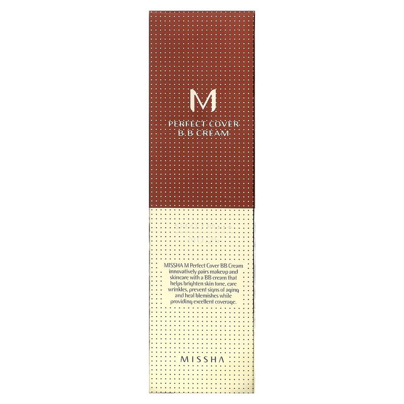 Missha M Perfect Cover B.B Cream, SPF 42 PA+++, No. 25 Warm Beige, 1.7 oz (50 ml)