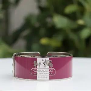 Pre-owned Coach Y2K Enamel Bangle Pink