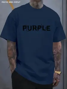 Fashionable Simple Design T-Shirt, Comfortable Breathable Polyester, Elegant, Round Neck, Short Sleeve, Perfect for Summer Casual Wear