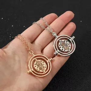 1Pcs Harried Time Necklace Timer Hourglass 360 Rotatable Potters Cosplay Props Astronomical Time Converter Magic School Gift