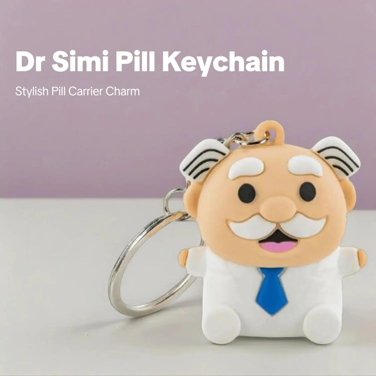 Dr Simi Key Chain - Pill Carrier with Fun Character Design - TikTok Shop
