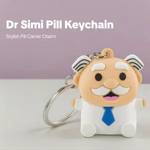 Dr Simi Key Chain - Pill Carrier with Fun Character Design