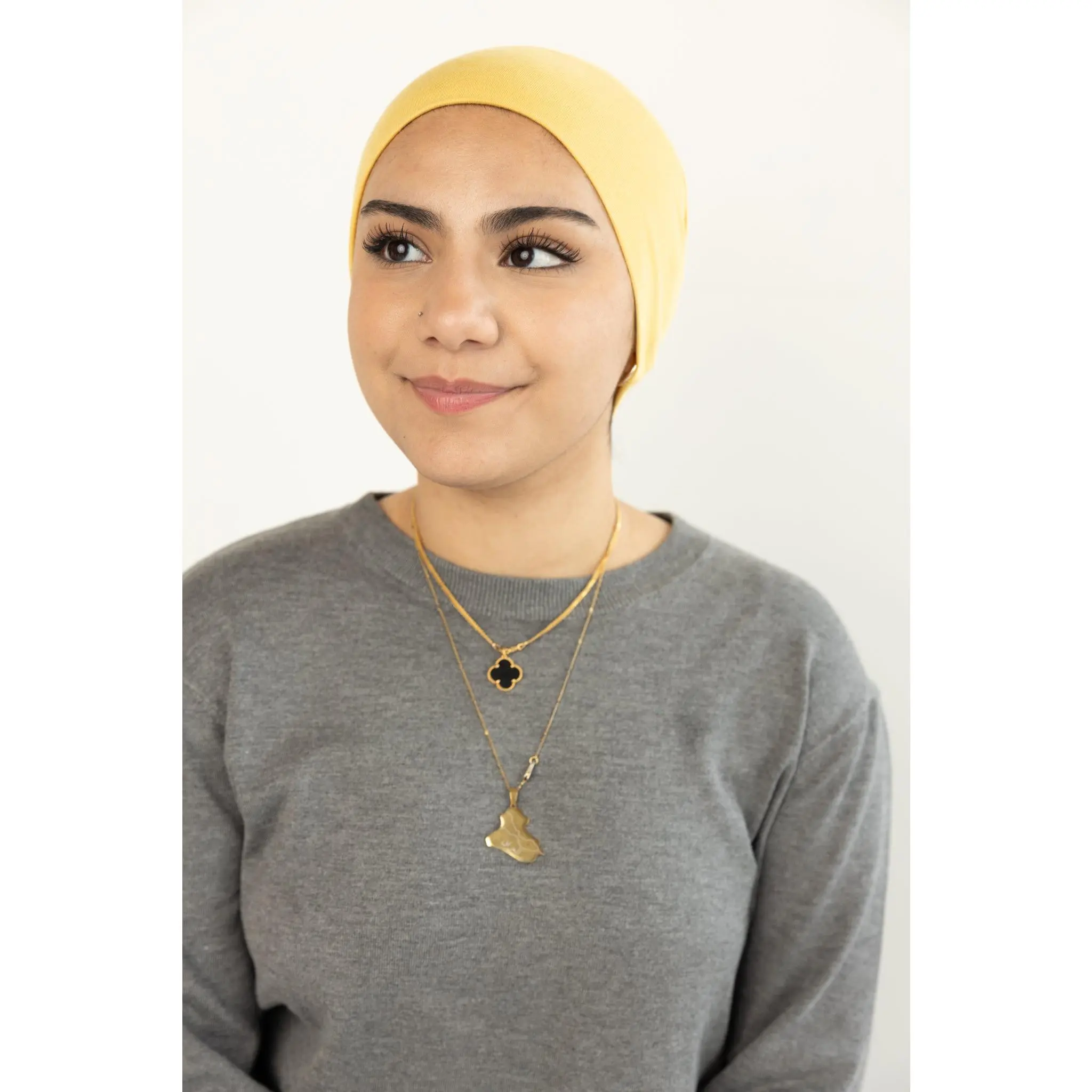 Jersey Under Scarf Tube Cap - Lemon Yellow