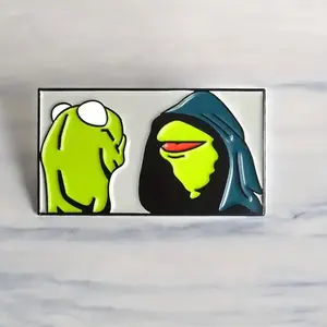Funny frog enamel pin