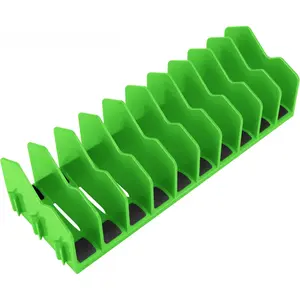 Plier Organizer Rack, 10-Slot Pliers Cutters Organizer Rack with Non-Slip Rubber Base, Tool Organizer, Tool Drawer Toolbox Organizer and Storage, Green, Extendable Design, Fit 3" H, 1 Pack