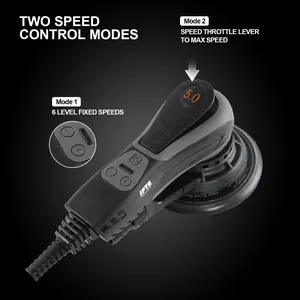 Electric 5mm Random Orbital Sander Brushless 350W 3A Multi-function Variable Speed Electric Corded Orbital Sanders Machine with 4 Sanding Paper for Woodworking Tool Safety