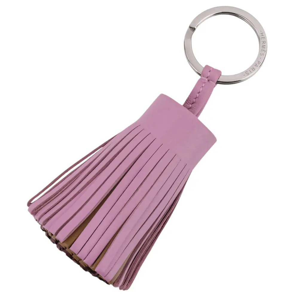 Pre-owned HERMÈS Lambskin Small Leather Goods Hermes Carmen Tricolore Keyring Charm