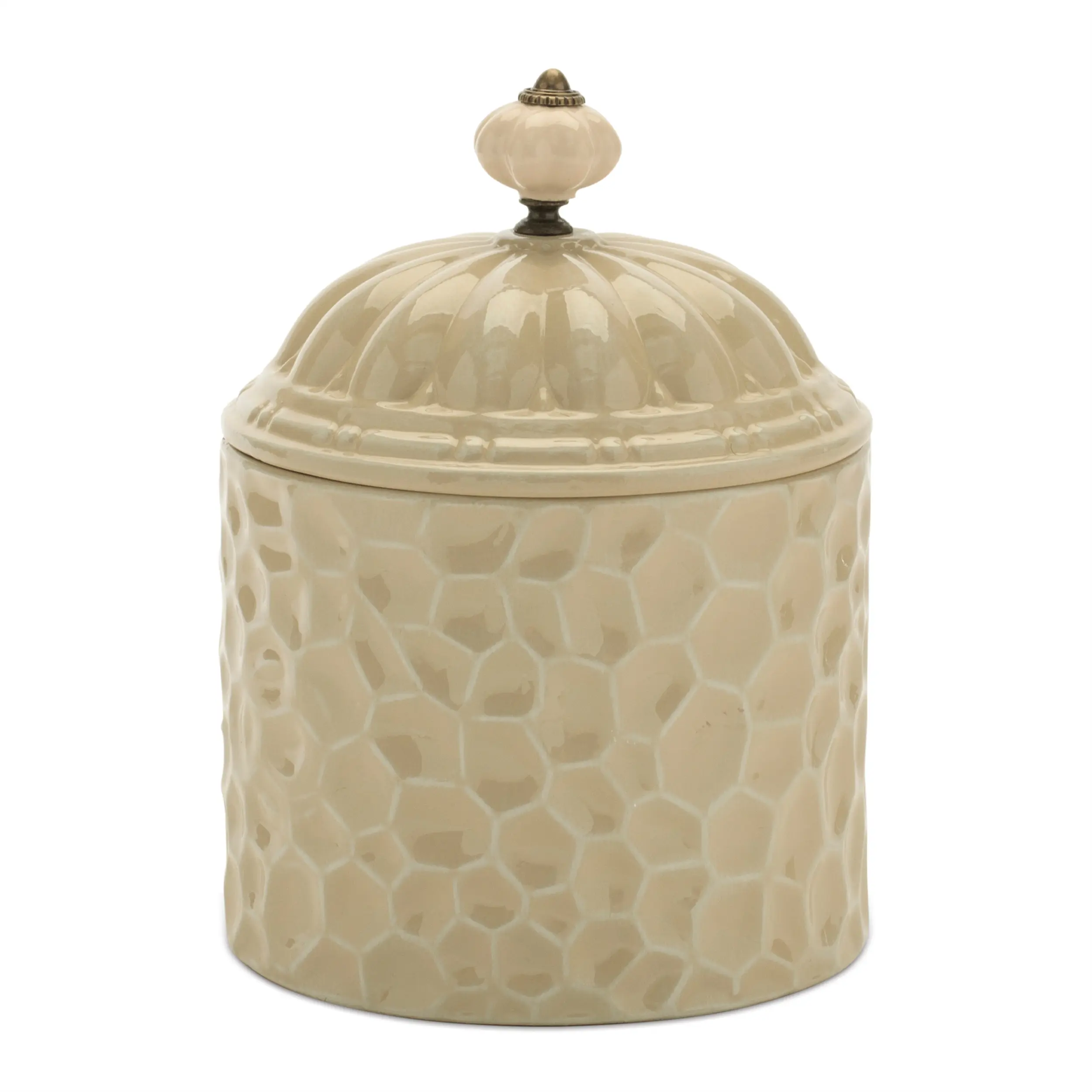 Textured Metal Canister with Lid