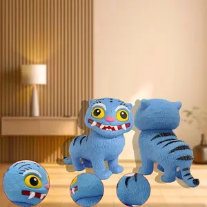 2025 Anime KPOP Demon Slayer Cute Blue Vinyl Tiger Toy Doll Fan Birthday Christmas Gift
