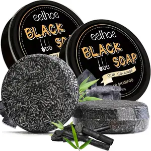 Gray Hair Reverse Bar,Black Soap for Gray Hair Coverage,Natural Hair Darkening Shampoo Bar,Fast Natural Black Hairs Shampoo BarSoap,Deep Clean & Scalp Care for Men Women(2Pcs)