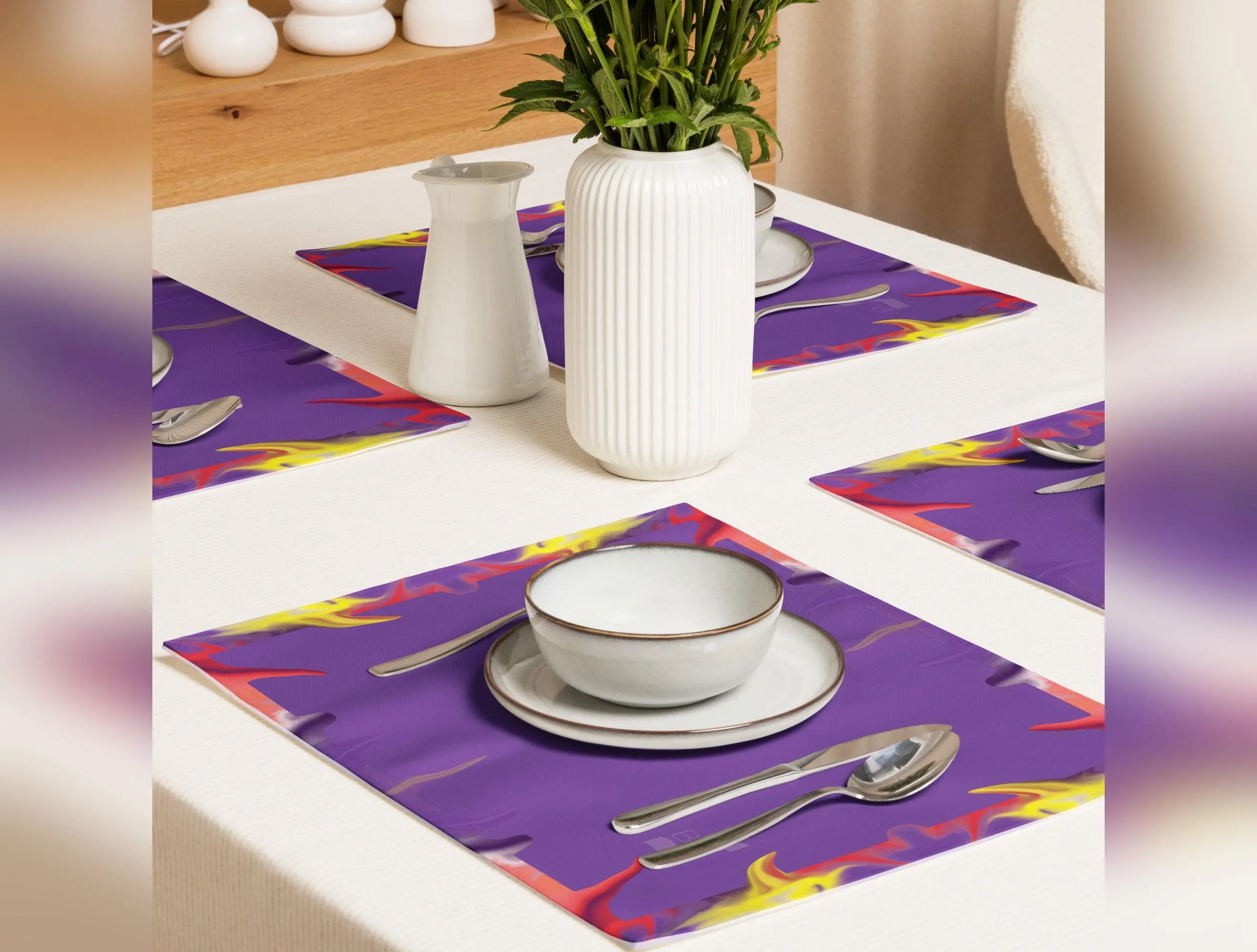 Airless BeSculpt Kaleidoscope Purple Placemat Set of 4