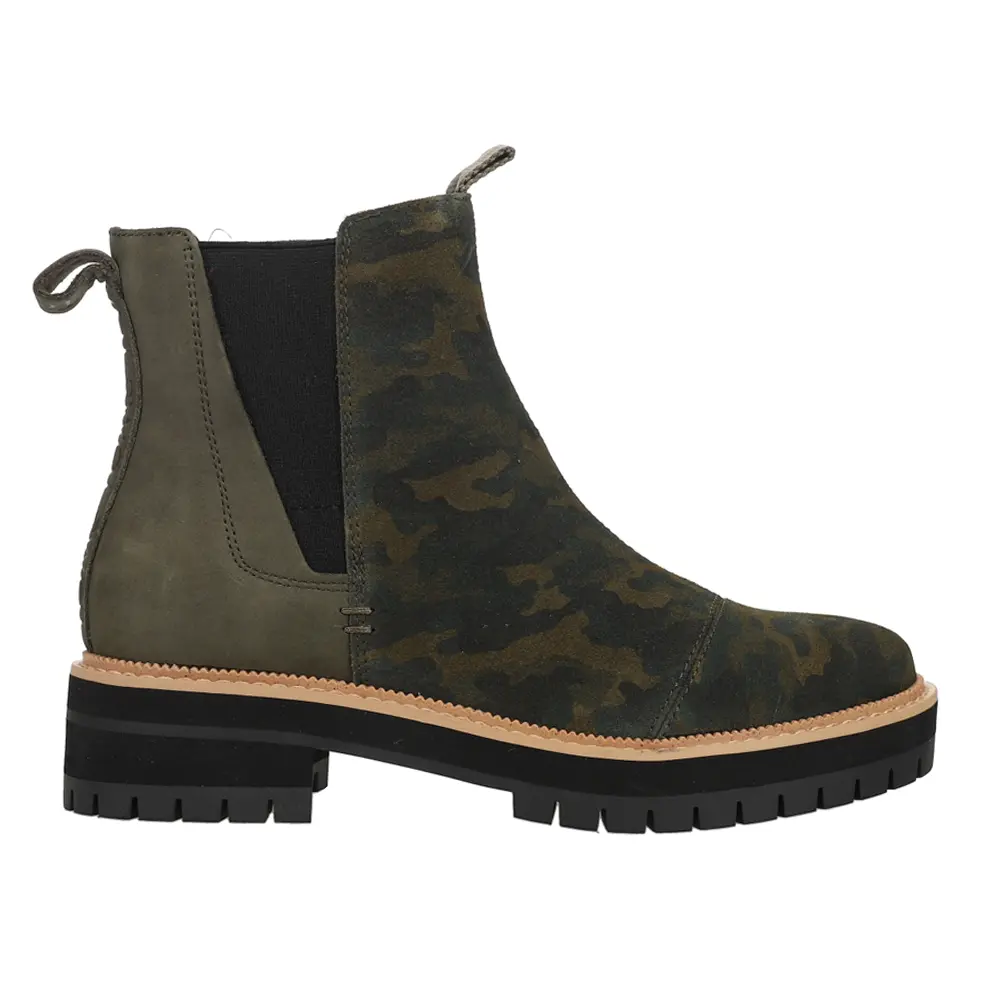 TOMS Womens Forest Camouflage Dakota Casual Boots Ankle Low Heel 1-2" - Green