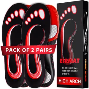 2 Pairs Plantar Fasciitis Relief Insoles, Arch Support Inserts for Men Women, Athletic Gel Insoles Men for Athletic, Orthotic Inserts for High Arch, Flat feet, Pain Relief