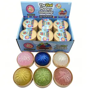 Full Glitter Series Glitter Dumpling Squishy with Box, Soft Sensory Squeeze Toy for Stress Relief, Decompression Dough, Mystery Glitter Dumplings