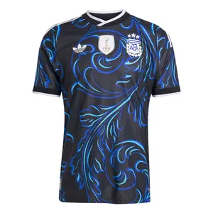 Adidas 2026 Argentina Away Authentic World Cup Unisex Jersey, Black/Lucid Blue/Blue Burst, WC2026 Professional Soccer Shirt (Messi Edition), Argentina Jersey